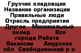 Грузчик-кладовщик › Название организации ­ Правильные люди › Отрасль предприятия ­ Другое › Минимальный оклад ­ 26 000 - Все города Работа » Вакансии   . Амурская обл.,Свободненский р-н